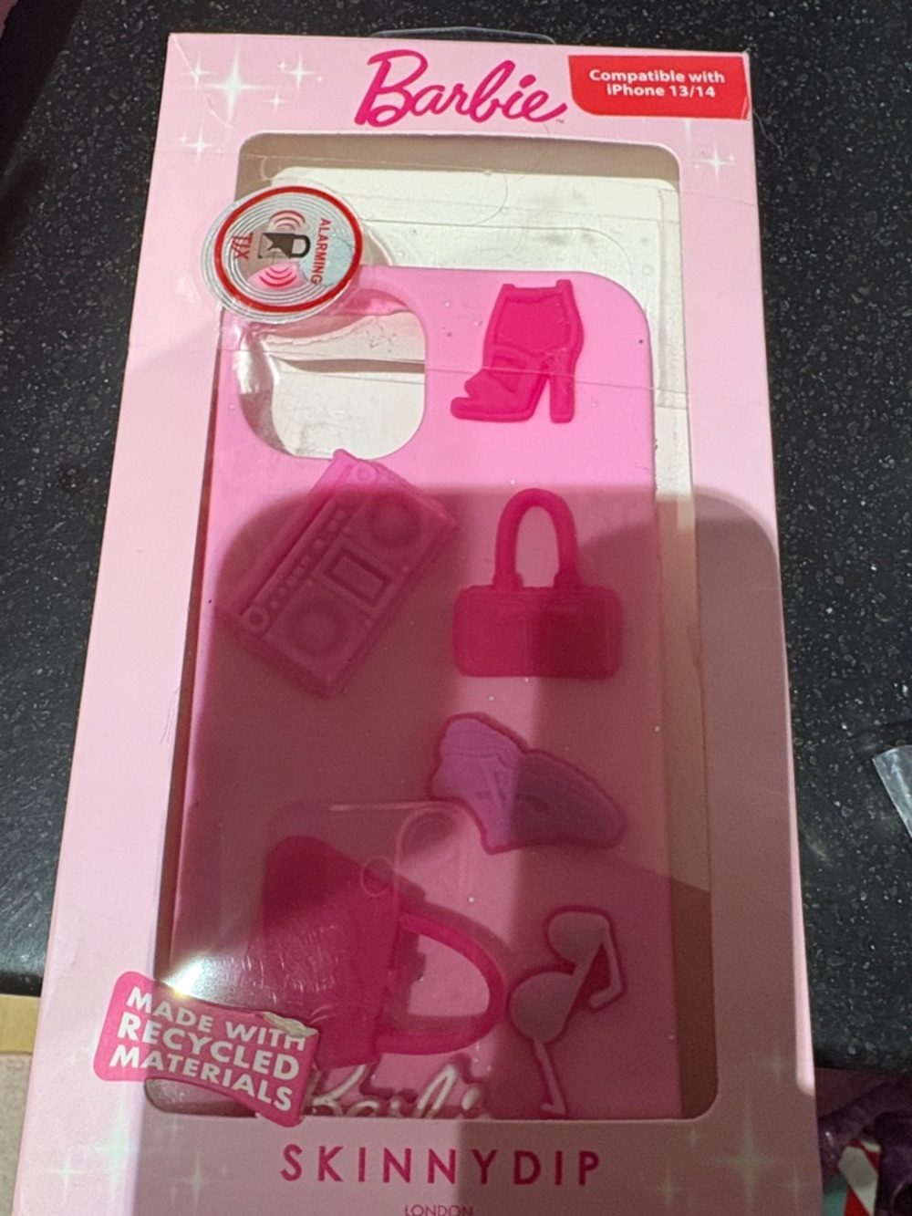 Barbie Pink Silicone Phone Case with Hot Pink Icons
